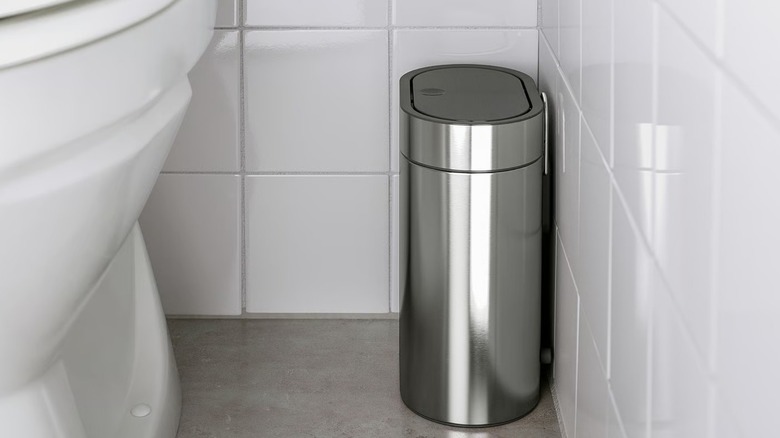 IKEA BROGRUND trash can next to toilet