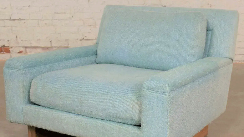 A Flair Division chair in baby blue fabric from Bernhardt