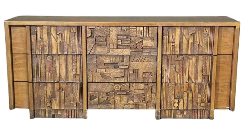 A brutalist dresser produced by Lane Furniture