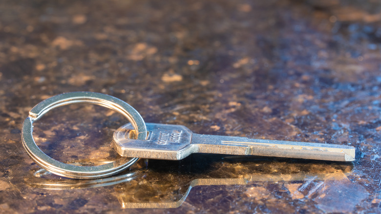 Keys on kitchen countertop