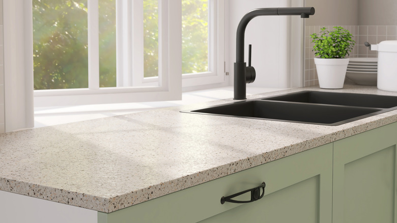Corner of a kitchen countertop