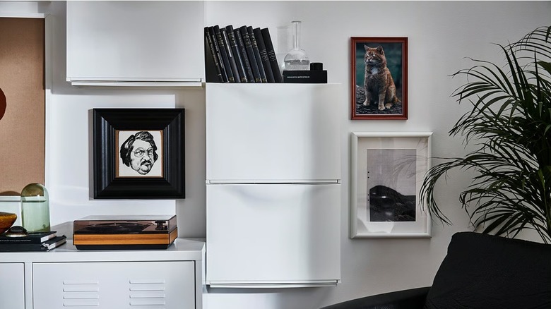 TRONES Shoe/storage cabinet on living room wall