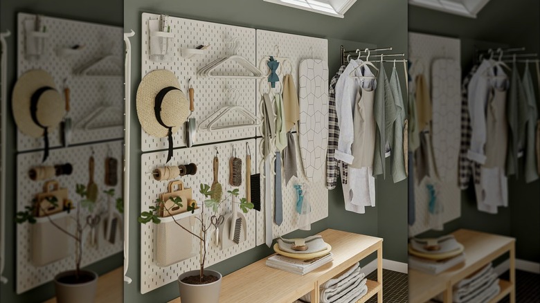 SKÅDIS Pegboard closet organizer setup