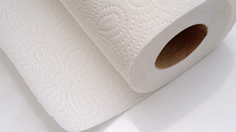 close up of a roll of paper towel
