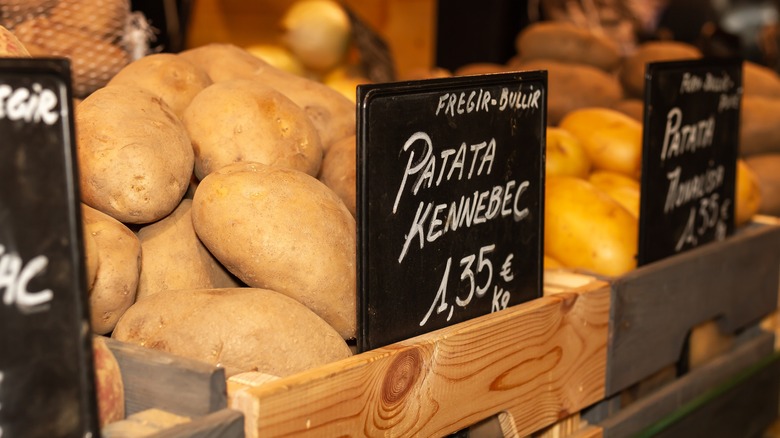 Kennebec potatoes at a market