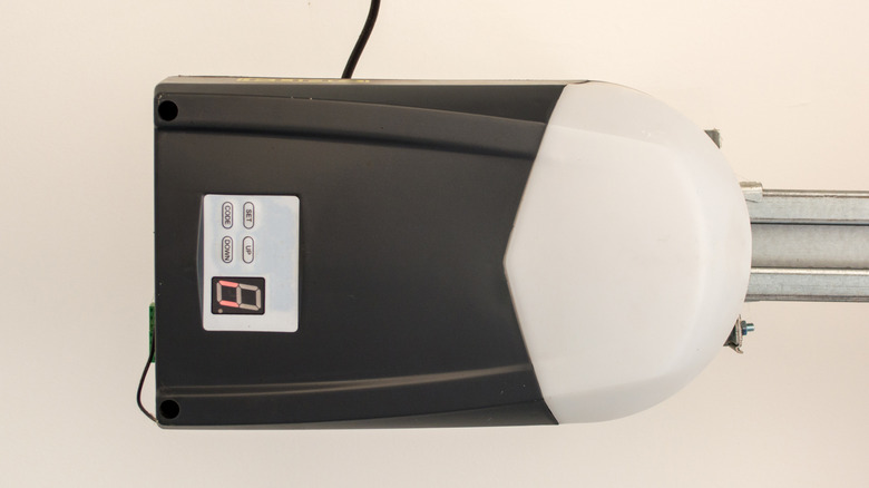 Image of garage door opener showing the limit switches