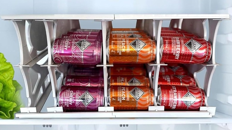 Rotating can storage for pantry or fridge