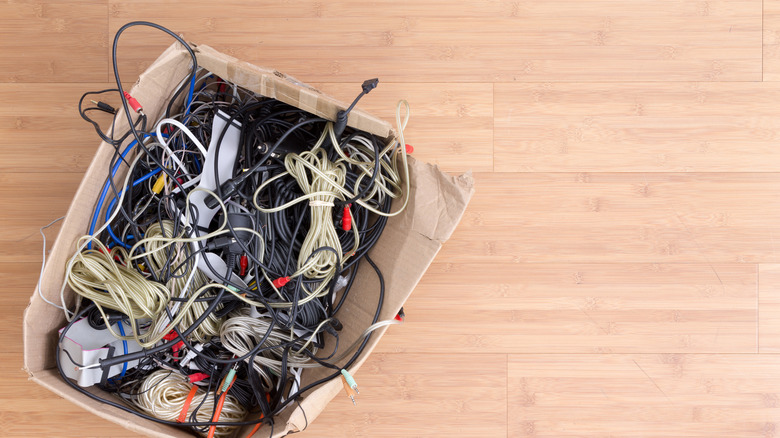 Cables and wires in a box