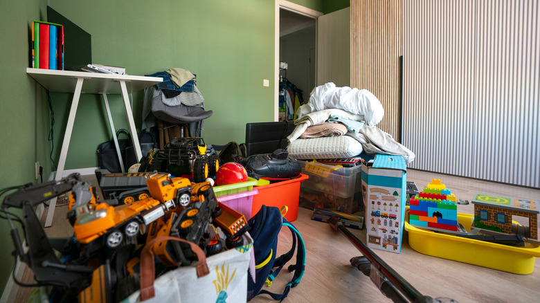 Room filled with clutter