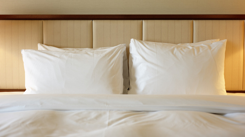 Pillows on a bed