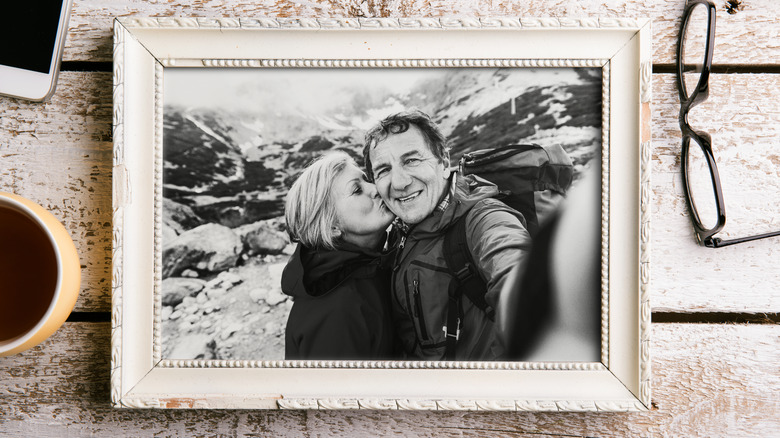 Framed photo of couple on vacation