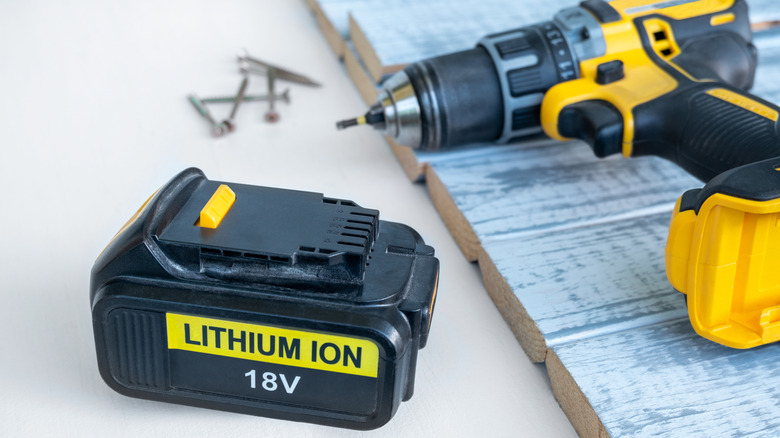 A lithium ion battery and drill
