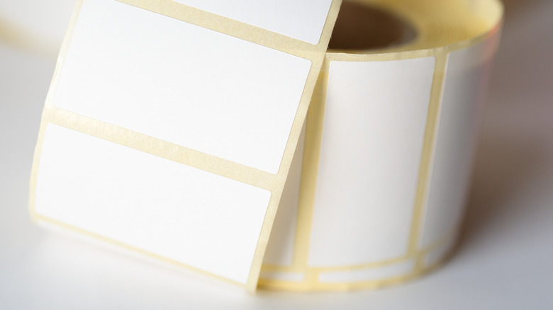 A roll of blank labels
