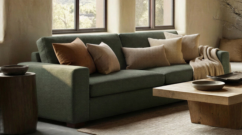 Albany Park's Barton sofa in a brown fabric on a white background