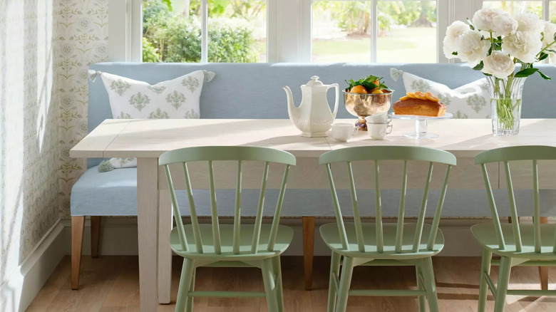 The Sconset chair from Serena & Lily in Kensington Stripe French Blue