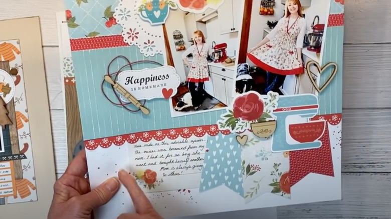 Scrapbook pages with handwritten notes