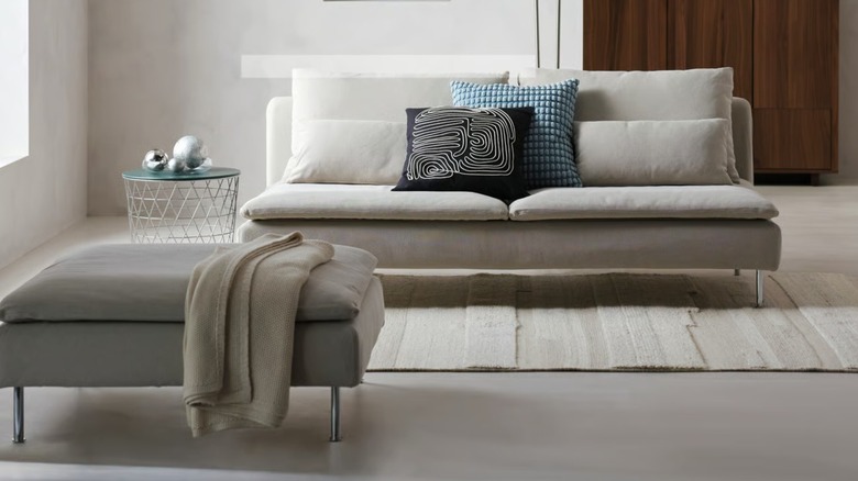 IKEA SÖDERHAM Ottoman in front of SÖDERHAM sofa