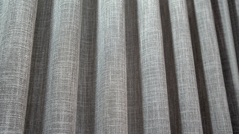 gray linen pleated drapes