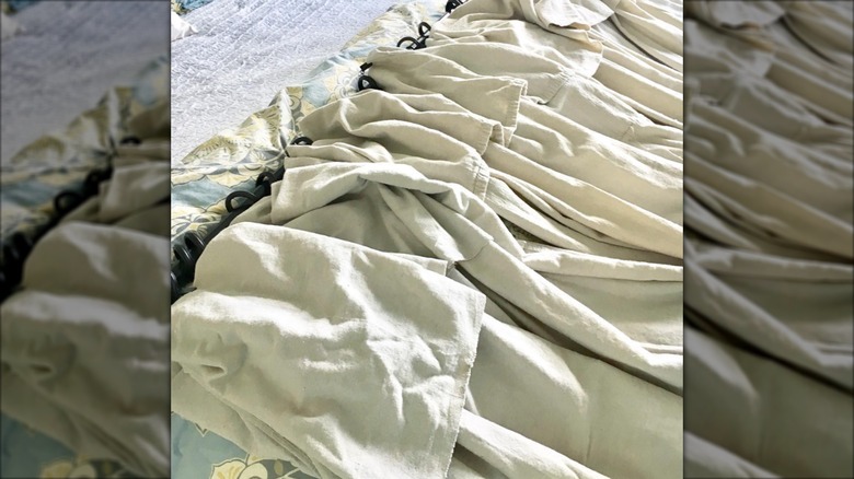 Drop cloths turned into curtains