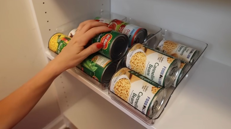 Pantry cans in Dollar Tree drink can organizer