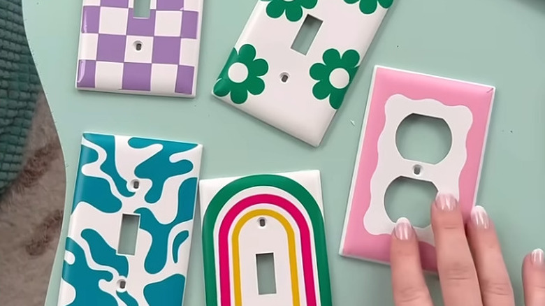 Light switch covers with colorful patterns