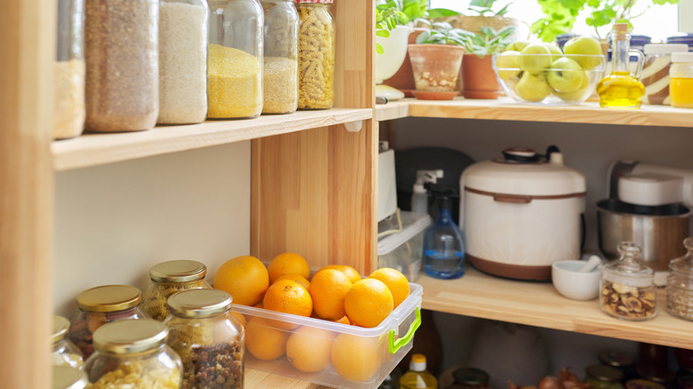 pantry with food