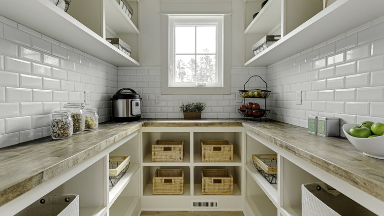 An organized pantry room