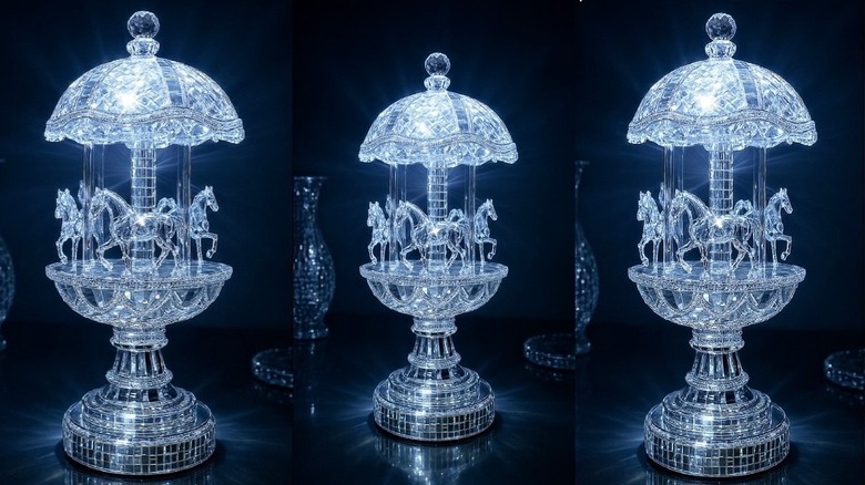 A DIY project using plastic bowls to create a rotating carousel