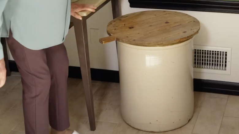 repurposed ceramic pickling crock