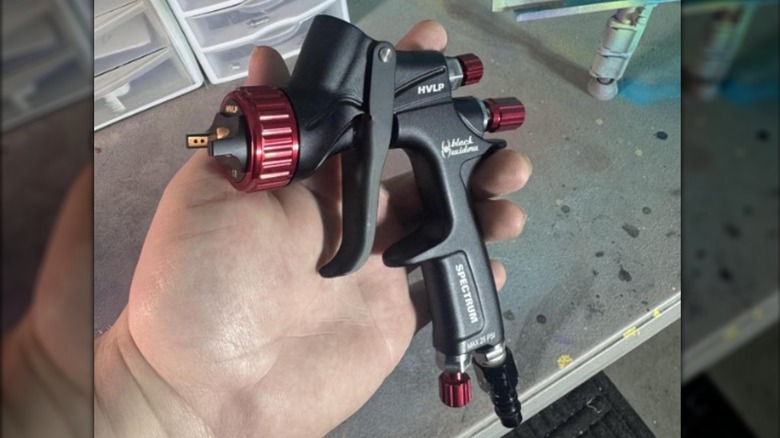The new Professional HVLP Touch-Up Air Spray Gun with Rear Fan Control from Black Widow By Spectrum