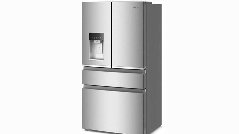 The Whirlpool 22 cu. ft. Counter Depth French Door Refrigerator against a white background