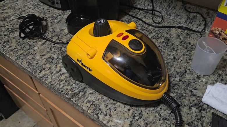 A Wagner steam cleaner on a kitchen counter