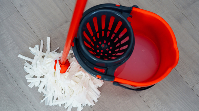 Mop bucket with a wringer