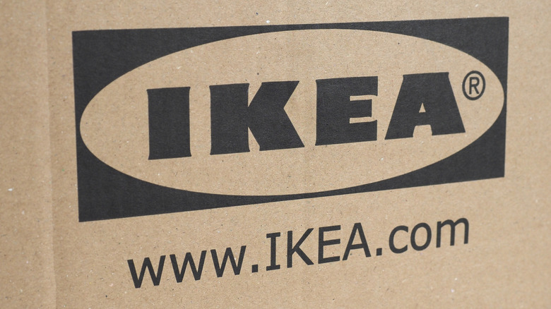Cardboard box with the IKEA logo
