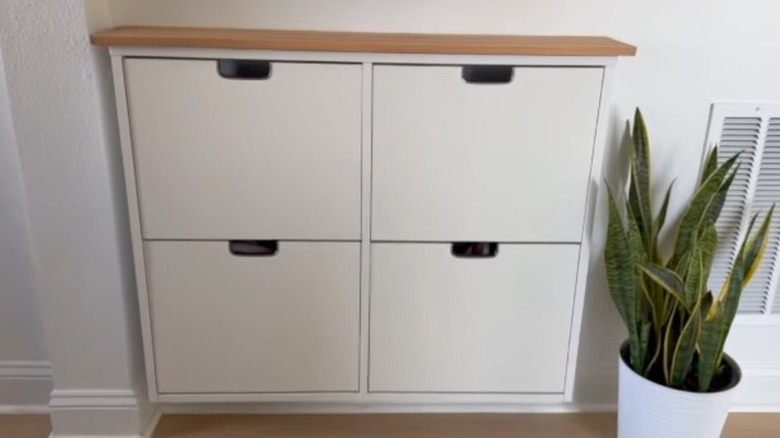 Hanging shoe cabinet entryway organizer