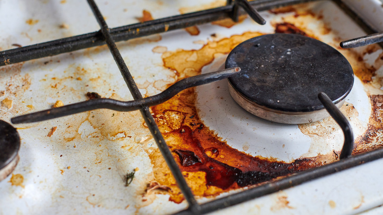 dirty greasy stove