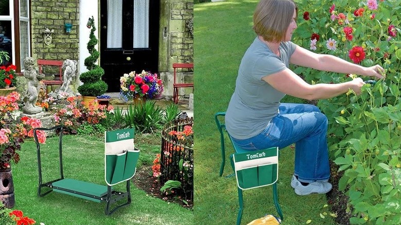 woman sitting on green bench