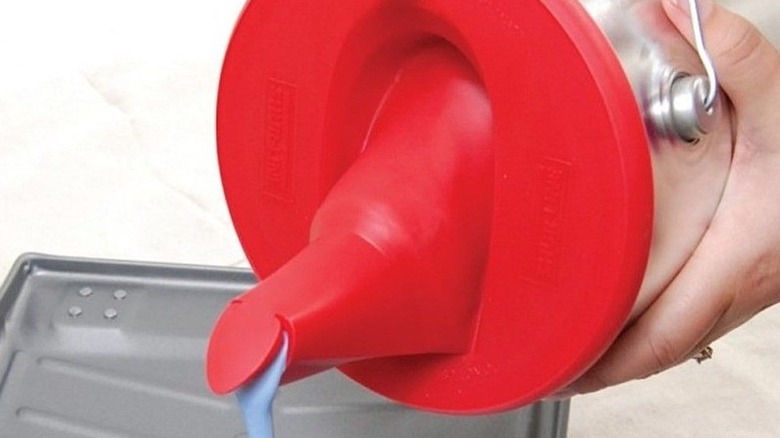 Shur-Line paint pourer spout on a can of paint
