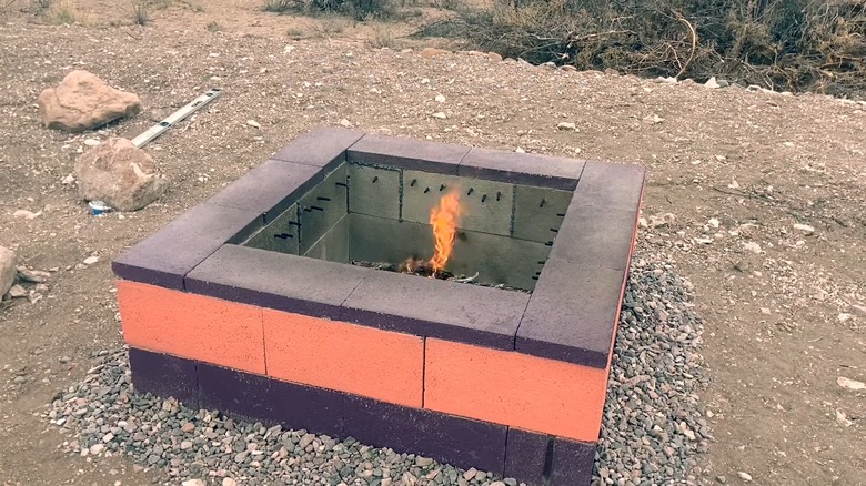 cinder block fire pit