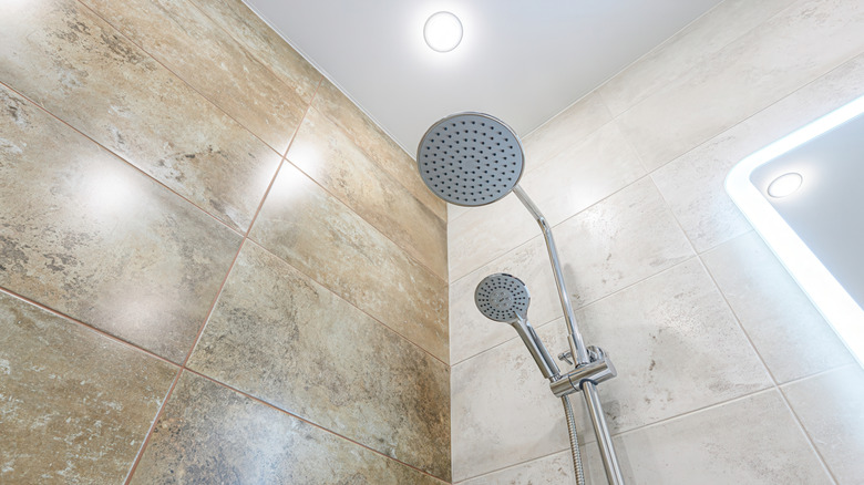 Recessed light in a shower