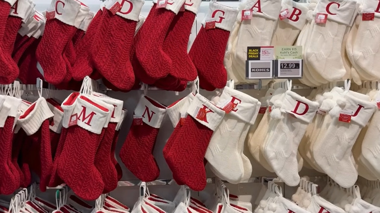 Kohl's cable knit monogram Christmas stocking