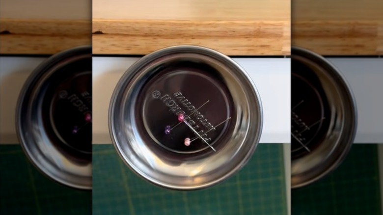 The PITTSBURGH Magnetic Parts Dish used to hold sewing pins.