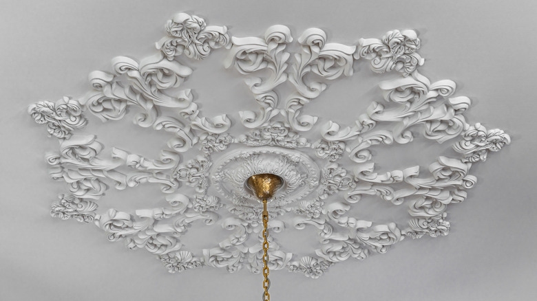 An ornate ceiling medallion