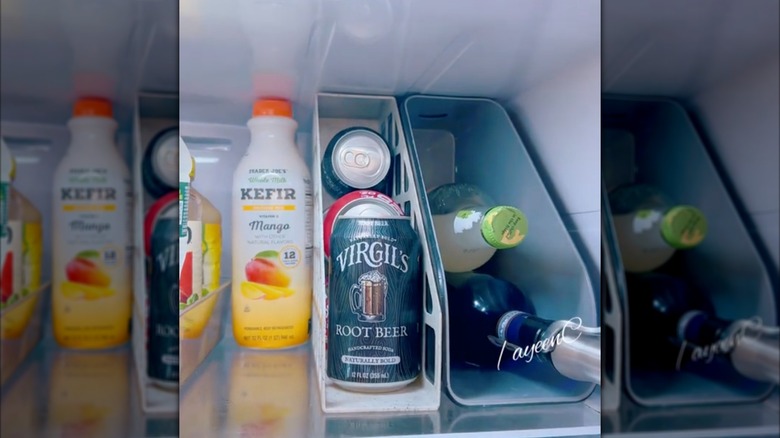 Aldi magazine holders repurposed into drink organizers.