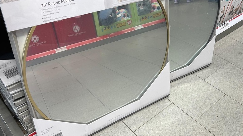 Aldi round mirrors in store