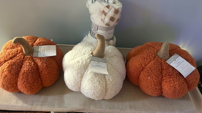 Pumpkin-shaped pillows from Aldi