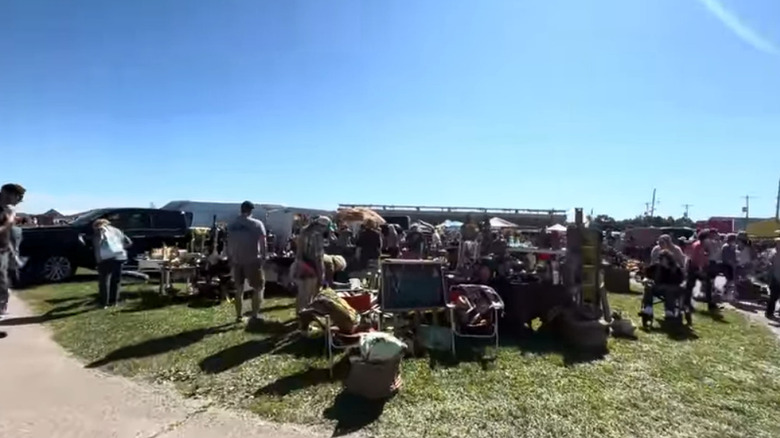 Looking in at the antique flea market
