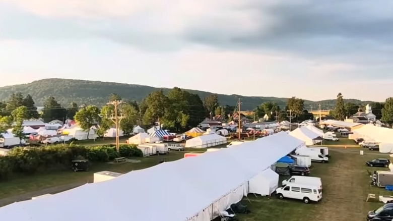 View of canopies at the Madison-Bouckville Promotions antique show