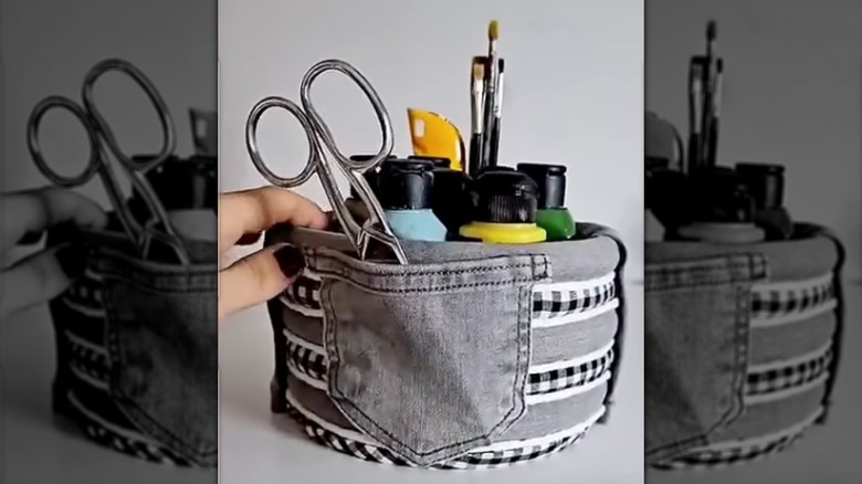 Organization basket from old hose