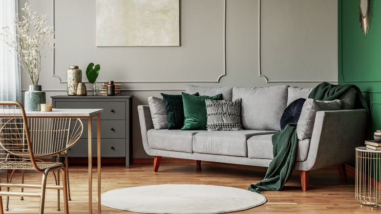 gray walls in living room